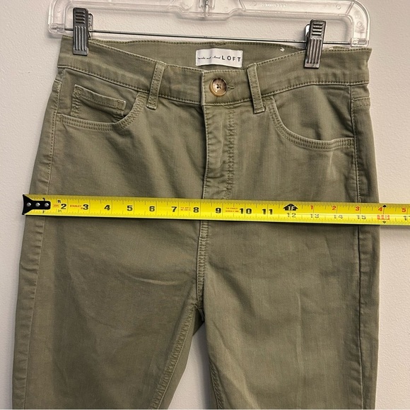 LOFT High Waist Skinny Crop Jeans Olive Green Size 4/27 - Picture 7 of 9